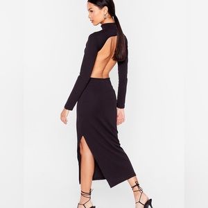 Backless long sleeve bodycon dress